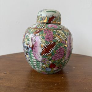 WAZA CHIŃSKA POJEMNIK Z POKRYWKĄ WAZA ORIENTALNA CHIŃSKA PORCELANA  BOGATO ZDOBIONA M053