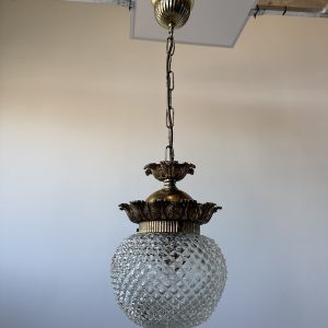 LAMPA WISZĄCA SUFITOWA ZE SZKLANYM KLOSZEM Z PRASOWANEGO SZKŁA M039
