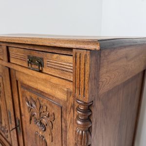 KOMODA DĘBOWA DWUDRZWIOWA Z SZUFLADAMI ANTYK RETRO RUSTYKALNA K150