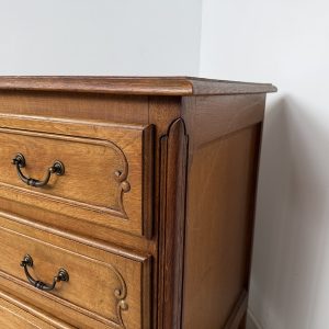 KOMODA DĘBOWA Z SZUFLADAMI BIELIŹNIARKA DREWNIANA VINTAGE K123