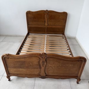 ŁÓŻKO DĘBOWE ZE STELAŻEM LUDWIK DREWNIANE VINTAGE K139