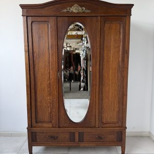 SZAFA DĘBOWA ART DECO Z 1929 R. Z LUSTREM ANTYK M068