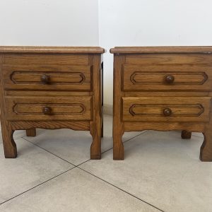 STYLOWE STOLIKI NOCNE KOMPLET DĘBOWE Z SZUFLADKAMI K103