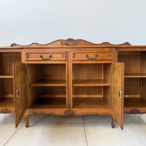 Komoda w stylu klasycznym z litego drewna w ciepłym miodowo-dębowym odcieniu do salonu do jadalni na korytarz S015
