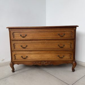 KOMODA DĘBOWA Z SZUFLADAMI BIELIŹNIARKA DREWNIANA VINTAGE K123