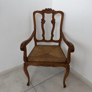 FOTEL DĘBOWY W STYLU LUDWIKOWSKIM DREWNIANY M086