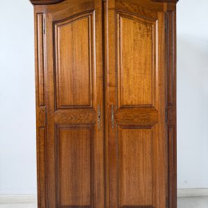 SZAFA DWUDRZWIOWA WYKONANA Z LITEGO DREWNA DĘBOWEGO Z DRĄŻKIEM DO SYPIALNI DO PRZEDPOKOJU VINTAGE S050