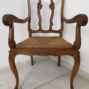 FOTEL DĘBOWY W STYLU LUDWIKOWSKIM DREWNIANY M086