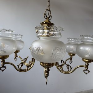 ŻYRANDOL SZEŚCIORAMIENNY STYLOWY Z KLOSZAMI VINTAGE M124