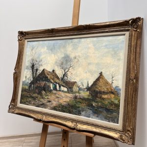 OBRAZ MALOWANY NA PŁÓTNIE PEJZAŻ WIEJSKI B183