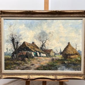 OBRAZ MALOWANY NA PŁÓTNIE PEJZAŻ WIEJSKI B183