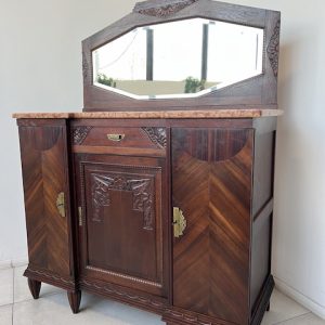 KOMODA Z LUSTREM I MARMUROWYM BLATEM B092