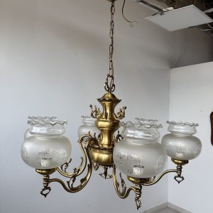 ŻYRANDOL SZEŚCIORAMIENNY STYLOWY Z KLOSZAMI VINTAGE M124